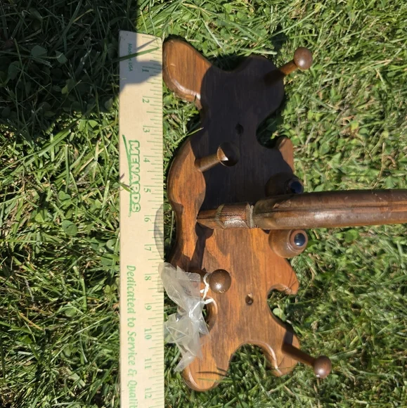 CHILD'S WOODEN MOOSE HEAD CLOTHES COAT HAT RACK 12" LONG, WALL MOUNTED - Picture 11 of 13